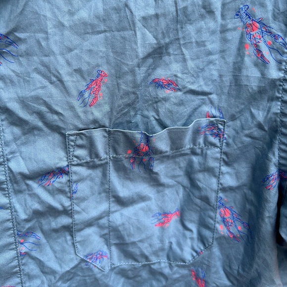 Magellan Classic Fit Men’s Short Sleeve Button Down Crawfish Shirt. Size Large - Picture 4 of 5